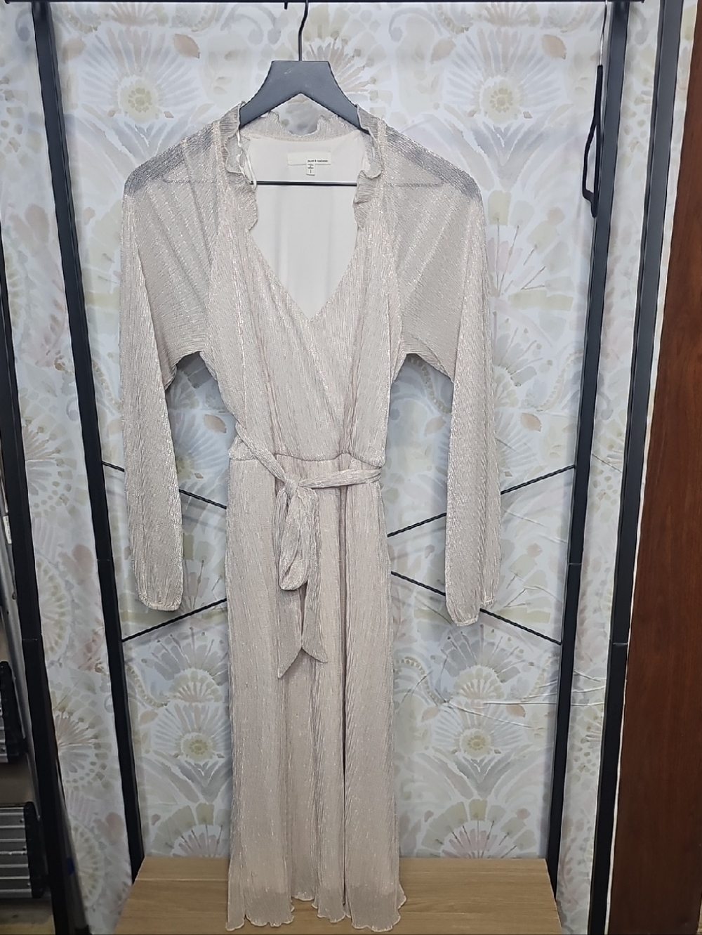june & hudson Champagne Beige Long Sleeve Dress